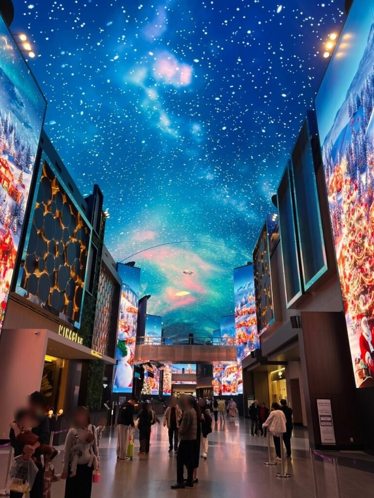 Digital ceiling display at Inspire Entertainment Resort in Incheon