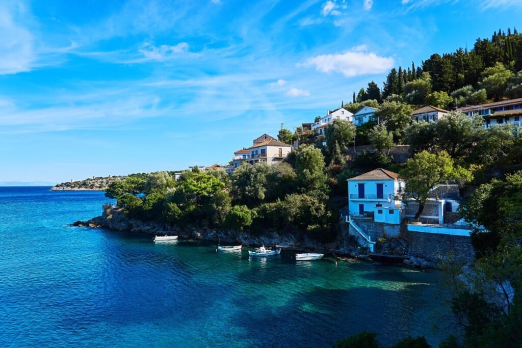 Coast of Ithaca in Greece, the legendary home of Odysseus in The Odyssey